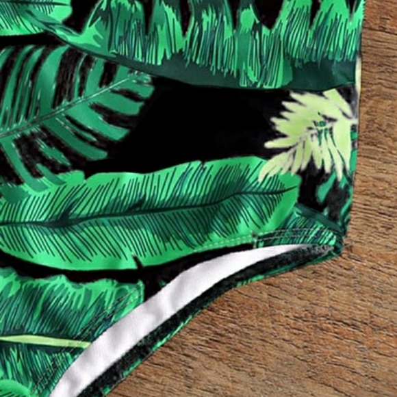 Nwt Palm Print Backless Plunge Padded One Piece - Picture 8 of 11